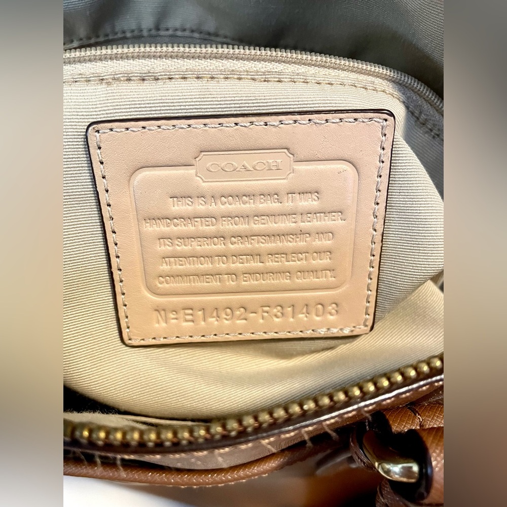 **AUTHENTIC** COACH Peyton Leather Nancy Satchel - Saddle- Dual Handle/Crossbody - Picture 3 of 15